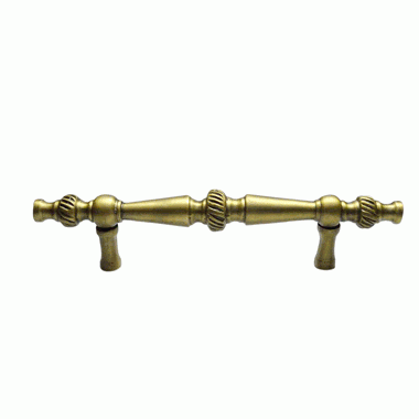 COPPER MOUNTAIN HARDWARE 6 1/2 Inch Overall (4 Inch c-c) Solid Brass Georgian Pull (Antique Brass Finish)