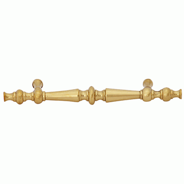 COPPER MOUNTAIN HARDWARE 6 1/2 Inch Overall (4 Inch c-c) Solid Brass Victorian Pull (Polished Brass Finish)