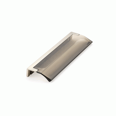 SCHAUB 6 1/4 Inch (5 Inch c-c) Positano Smoke Edge Pull (Satin Nickel Finish)