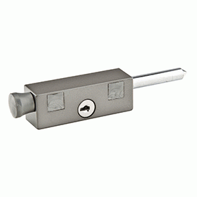 EMTEK 6 1/8 Inch Keyed Patio Door Bolt (Silver)