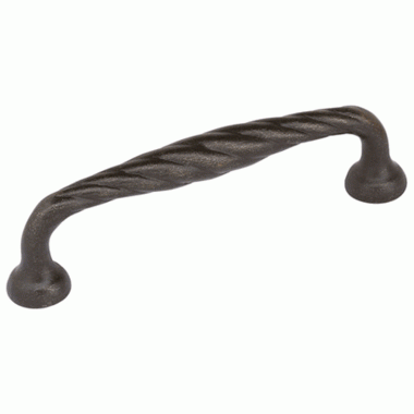 EMTEK 6 5/8 Inch (6 Inch c-c) Tuscany Bronze Twist Drop Pull (Medium Bronze Finish)