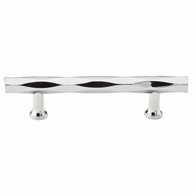 EMTEK 6 Inch (4 Inch c-c) Solid Brass Tribeca Pull (Polished Chrome Finish)