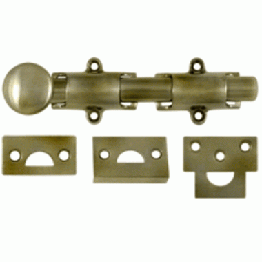 DELTANA 6 Inch Deltana Heavy Duty Surface Bolt (Antique Brass Finish)