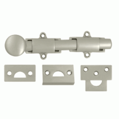 DELTANA 6 Inch Deltana Heavy Duty Surface Bolt (Brushed Nickel Finish)