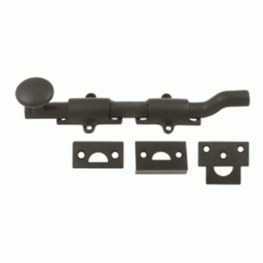 DELTANA 6 Inch Deltana Offset Heavy Duty Surface Bolt Oil Rubbed Bronze Finish