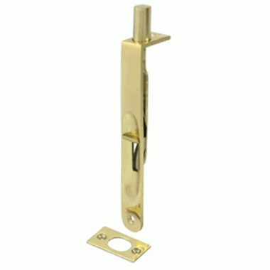 DELTANA 6 Inch Heavy Duty Round Flush Bolt (Polished Brass Finish)