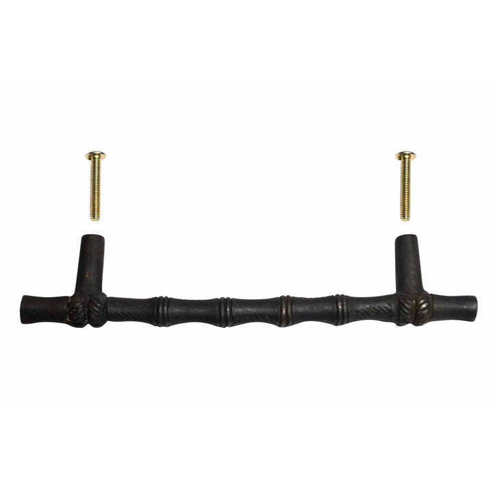 COPPER MOUNTAIN HARDWARE 6 Inch Overall (4 1/2 Inch c-c) Japanese Bamboo Pull (Oil Rubbed Bronze Finish)