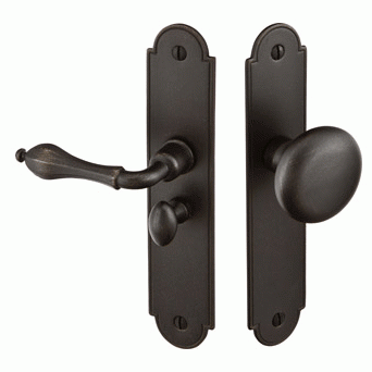 EMTEK Sandcast Bronze Screen Door Lock with Arch Style (Medium Bronze Finish)