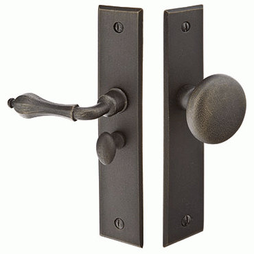 EMTEK 6 Inch Sandcast Bronze Screen Door Lock with Rectangular Style (Medium Bronze Finish)