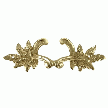 COPPER MOUNTAIN HARDWARE 6 Inch Solid Overall (4 3/8 Inch c-c) Brass Ornate French Leaves Pull (Polished Brass Finish)