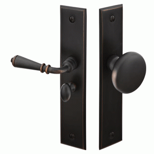 EMTEK 6 Inch Solid Brass Screen Door Lock with Rectangular Style