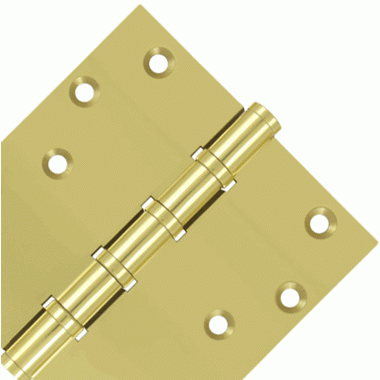 DELTANA 6 Inch X 6 Inch Solid Brass Ball Bearing Square Hinge (Polished Brass Finish)