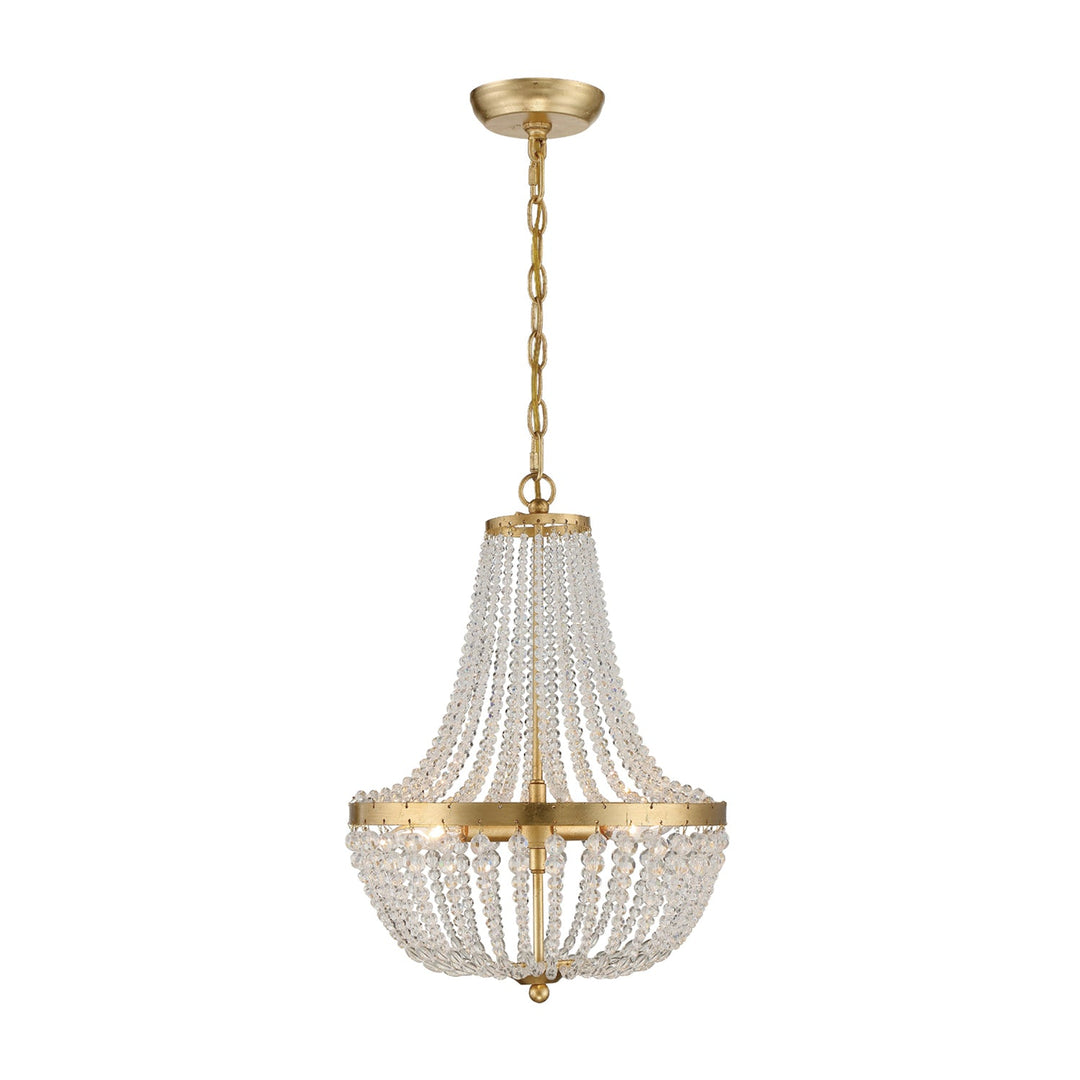 Rylee 3 Light Antique Gold Mini Chandelier Crystorama