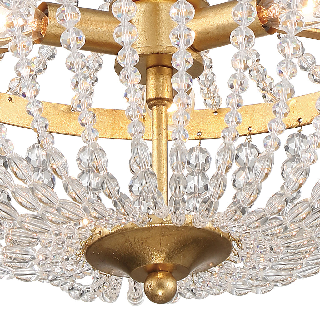 Rylee 3 Light Antique Gold Mini Chandelier Crystorama