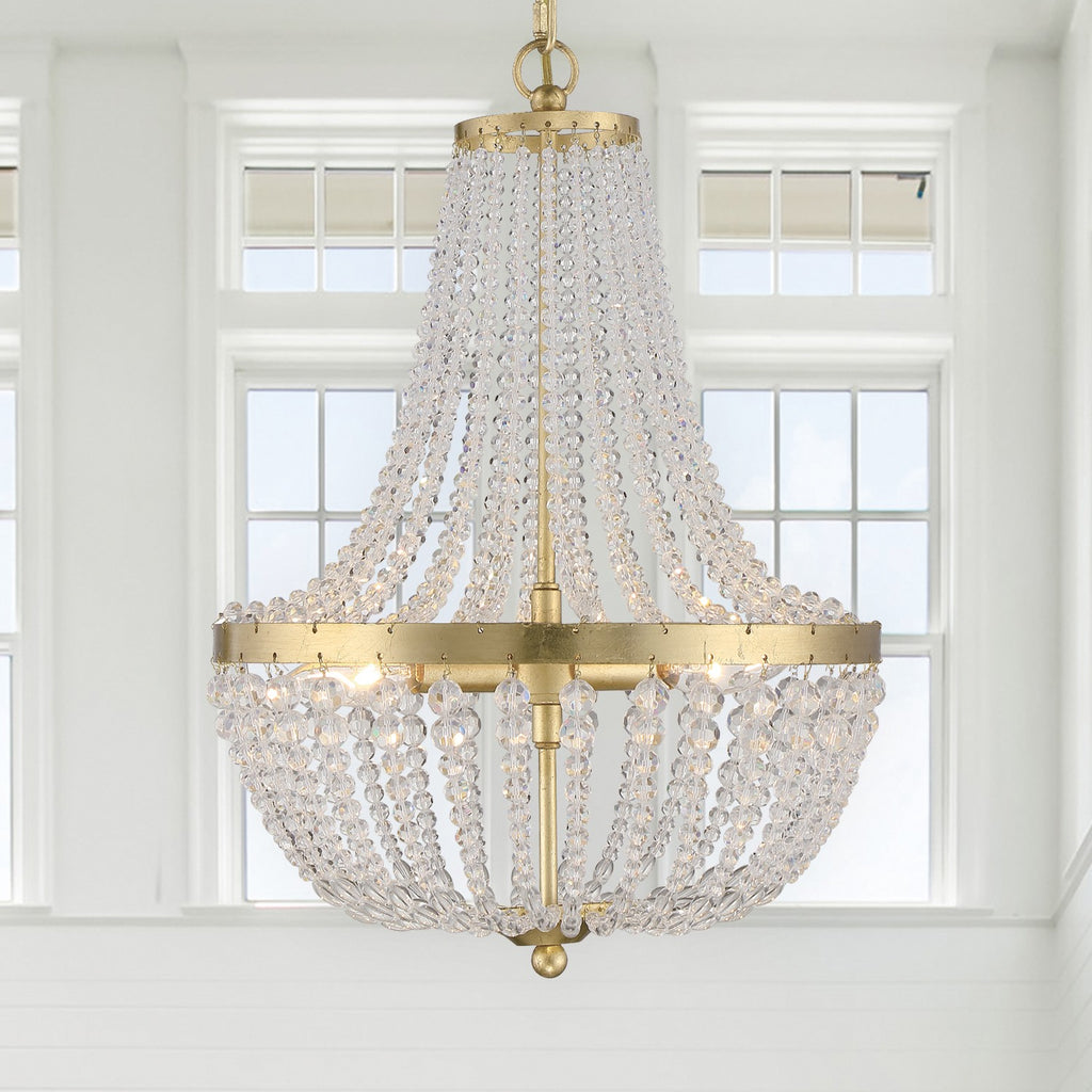 Rylee 3 Light Antique Gold Mini Chandelier Crystorama