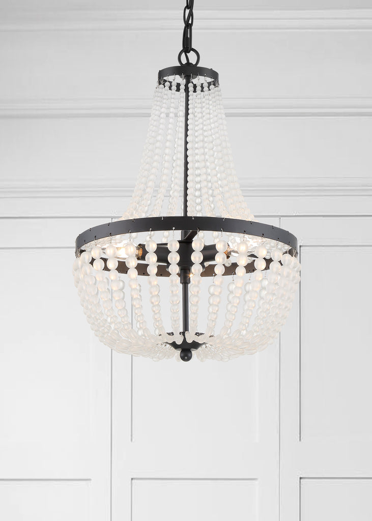 Rylee 3 Light Matte Black Mini Chandelier Crystorama