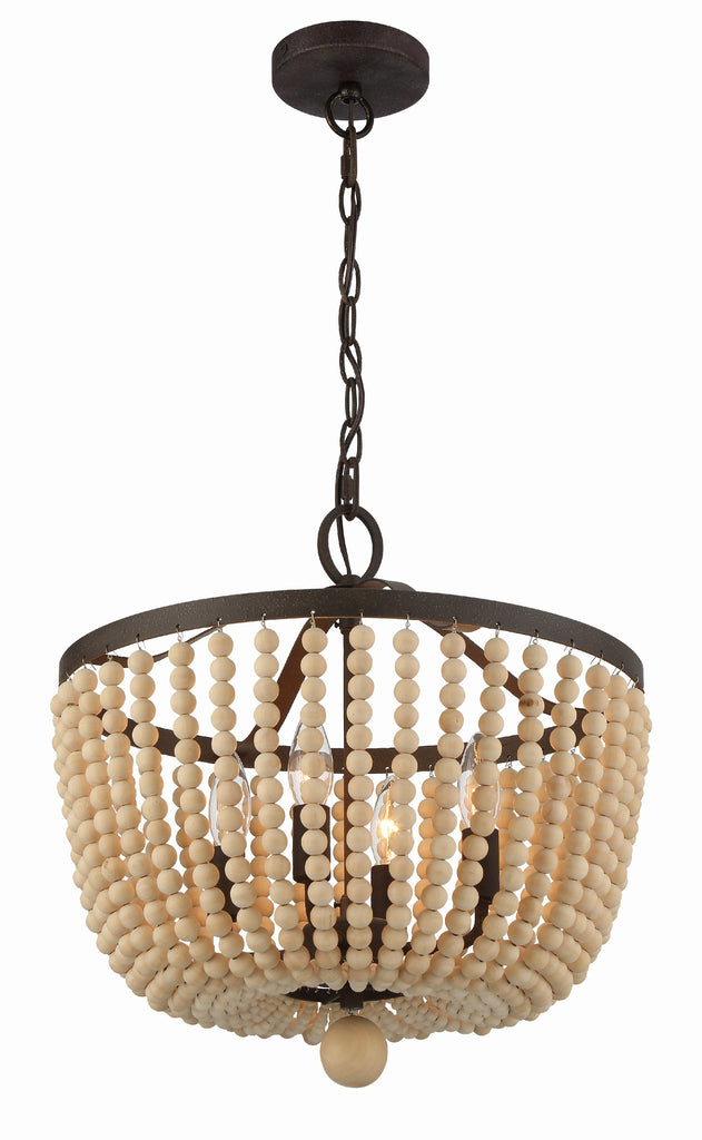 Rylee 4 Light Forged Bronze Mini Chandelier Crystorama