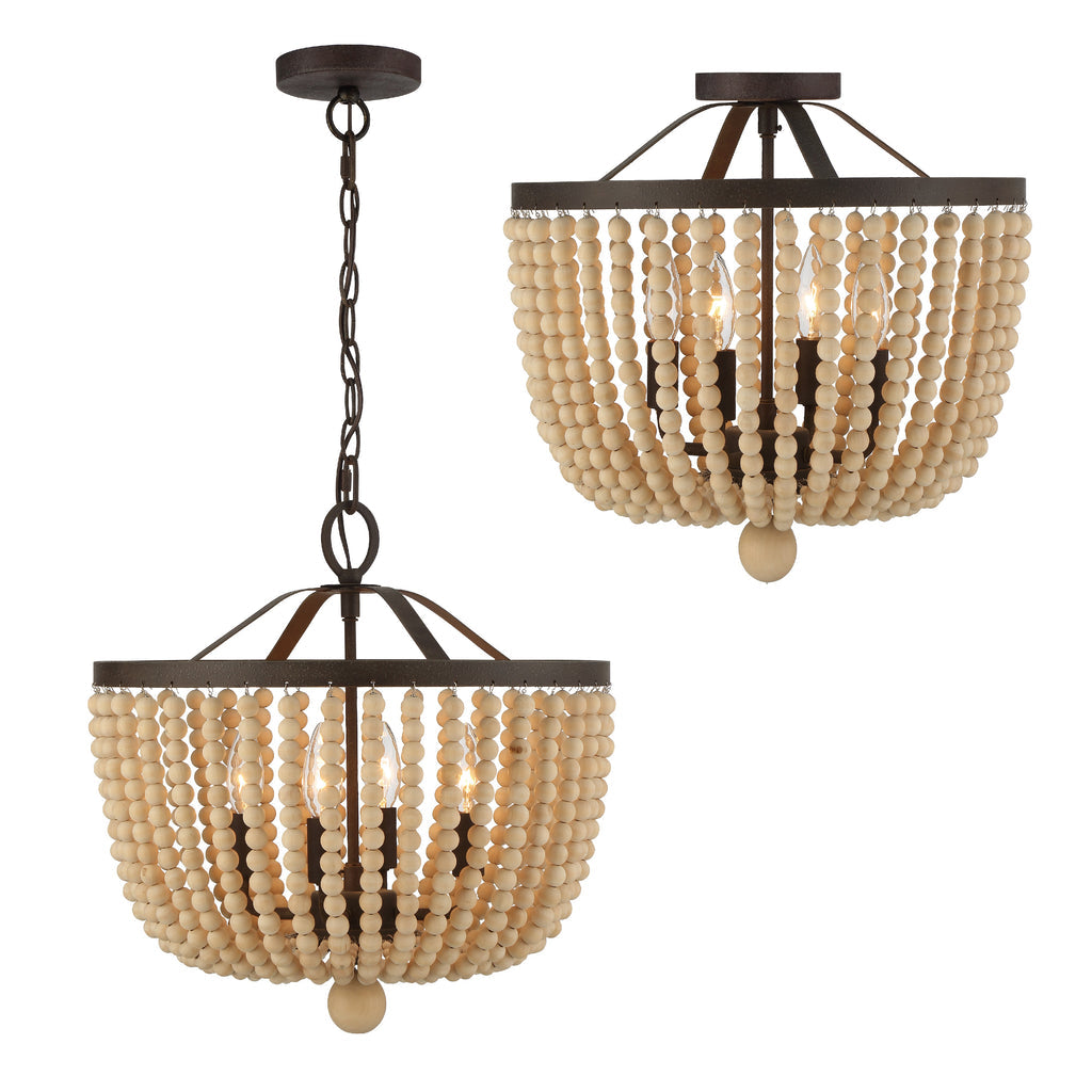 Rylee 4 Light Forged Bronze Mini Chandelier Crystorama