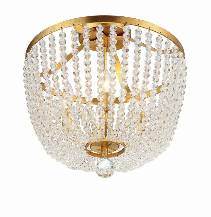 Crystorama Crystorama Rylee 4 Light Antique Gold Semi Flush Mount