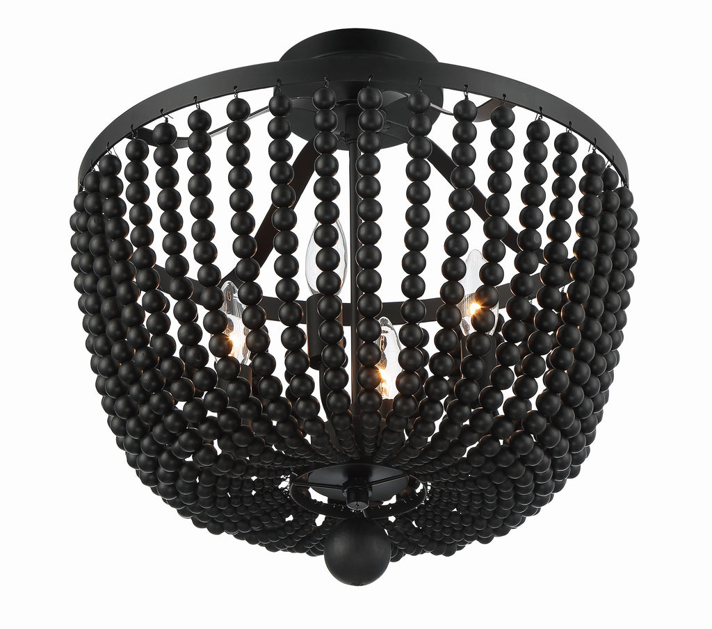 Crystorama Crystorama Rylee 4 Light Matte Black Semi Flush Mount