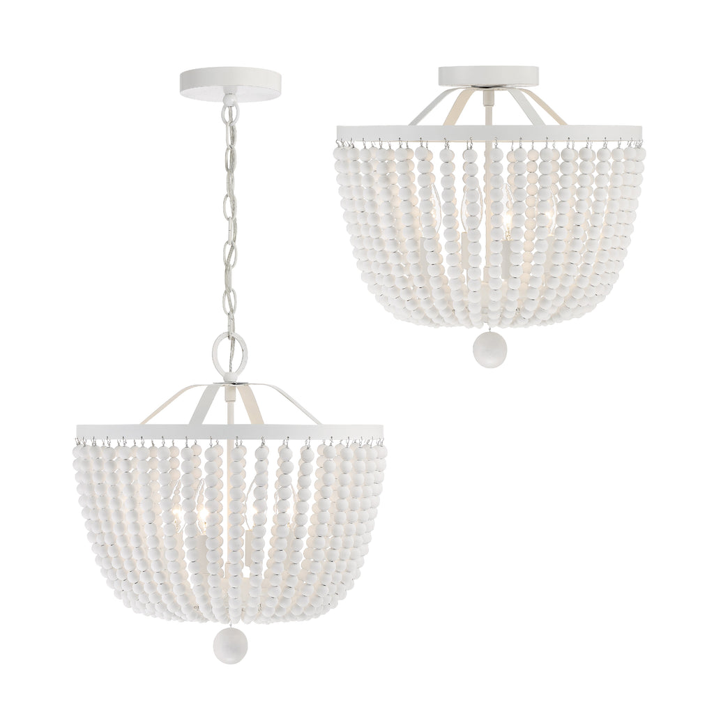 Rylee 4 Light Matte White Mini Chandelier Crystorama