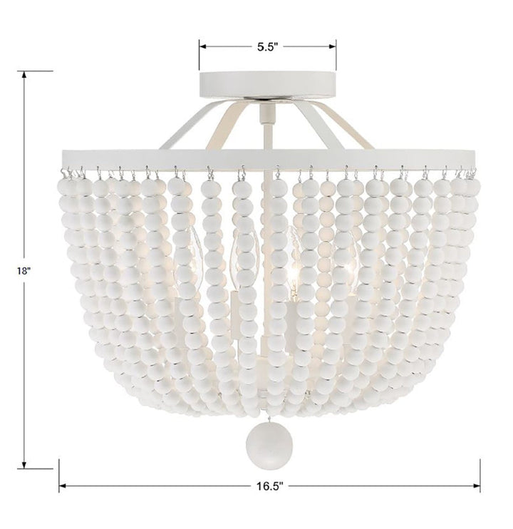 Crystorama Crystorama Rylee 4 Light Matte White Semi Flush Mount