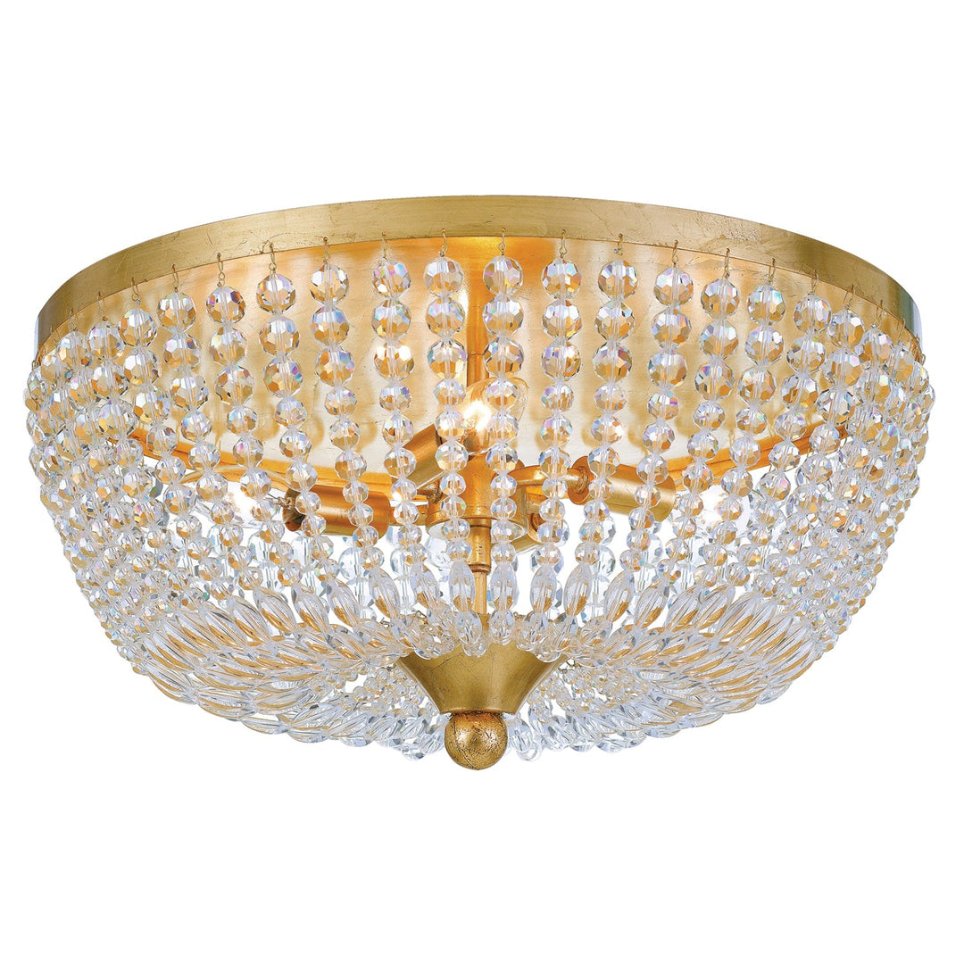 Crystorama Crystorama Rylee 4 Light Antique Gold Flush Mount