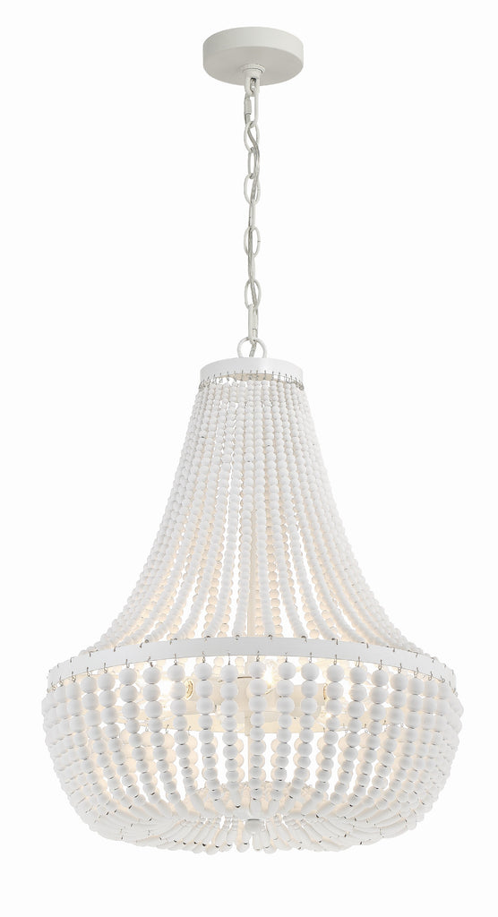 Rylee 6 Light Matte White Chandelier Crystorama