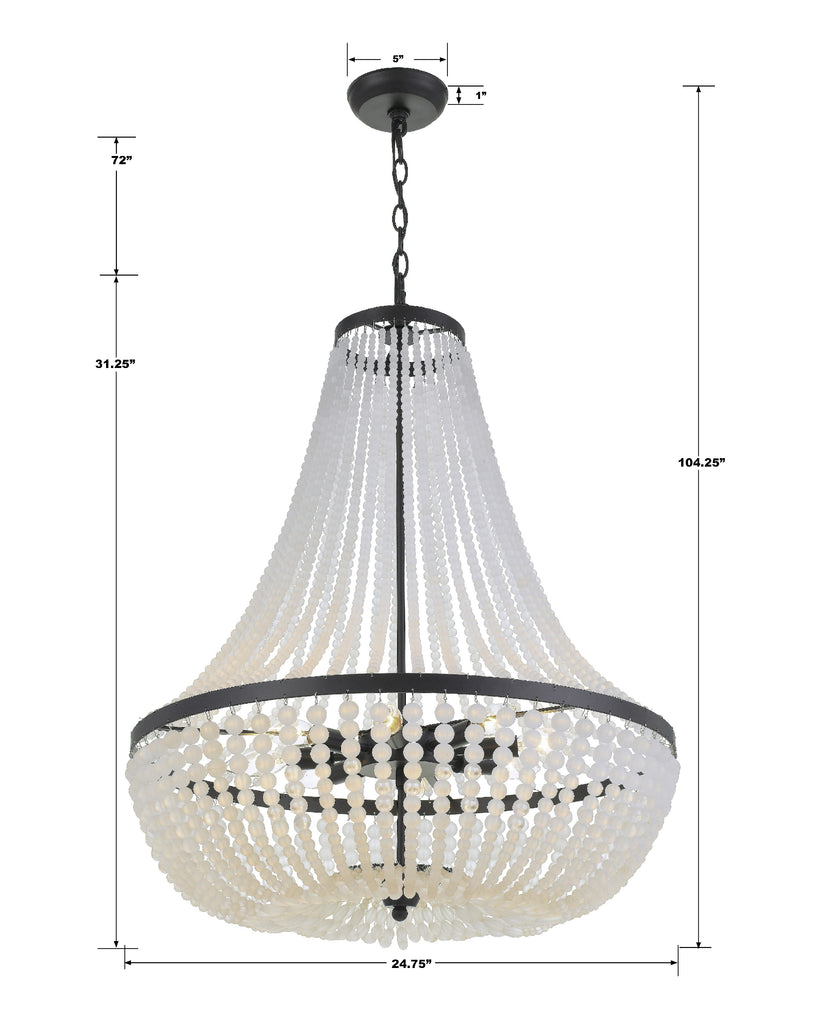 Rylee 8 Light Matte Black Chandelier Crystorama