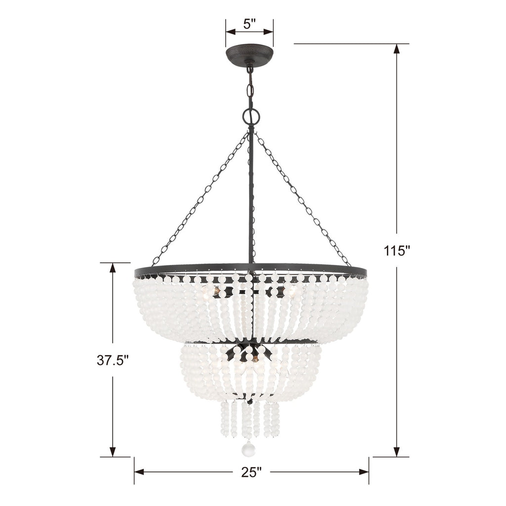 Rylee 8 Light Matte Black Chandelier Crystorama