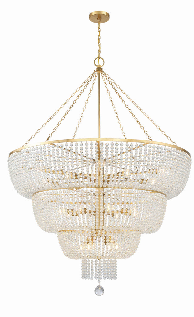 Rylee 24 Light Antique Gold Chandelier Crystorama