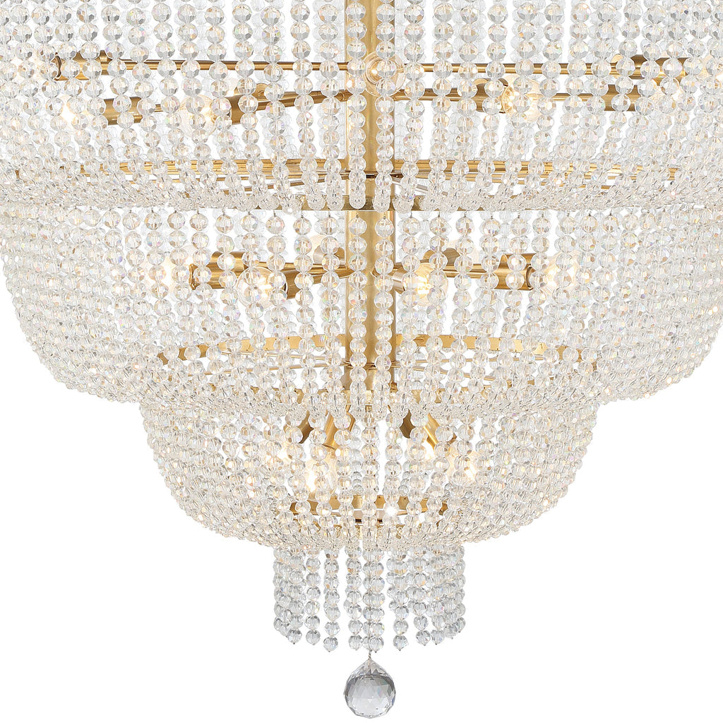 Rylee 24 Light Antique Gold Chandelier Crystorama