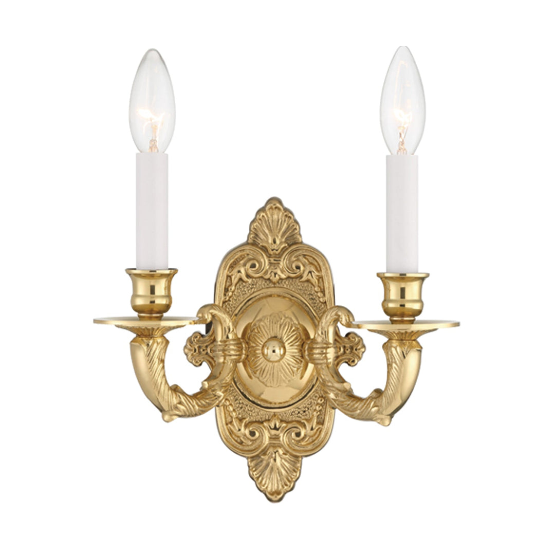 Crystorama Crystorama Crystorama 2 Light Polished Brass Cast Sconce