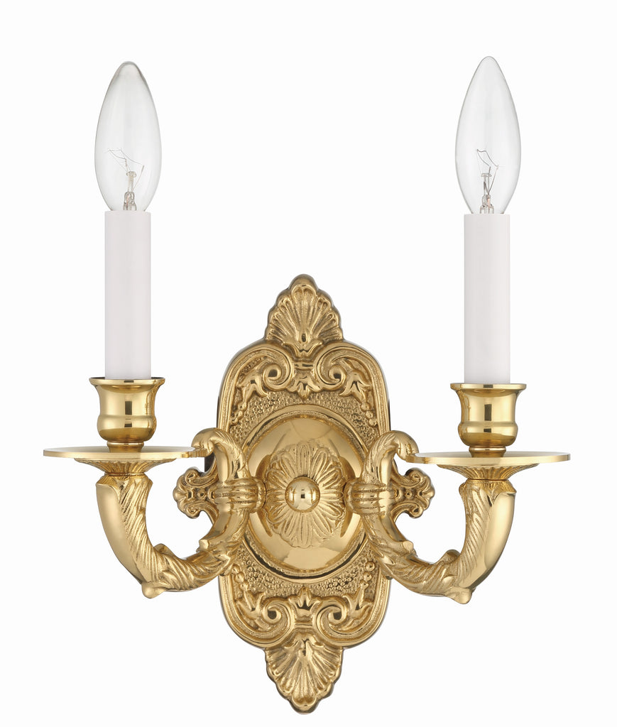 Crystorama Crystorama Crystorama 2 Light Polished Brass Cast Sconce