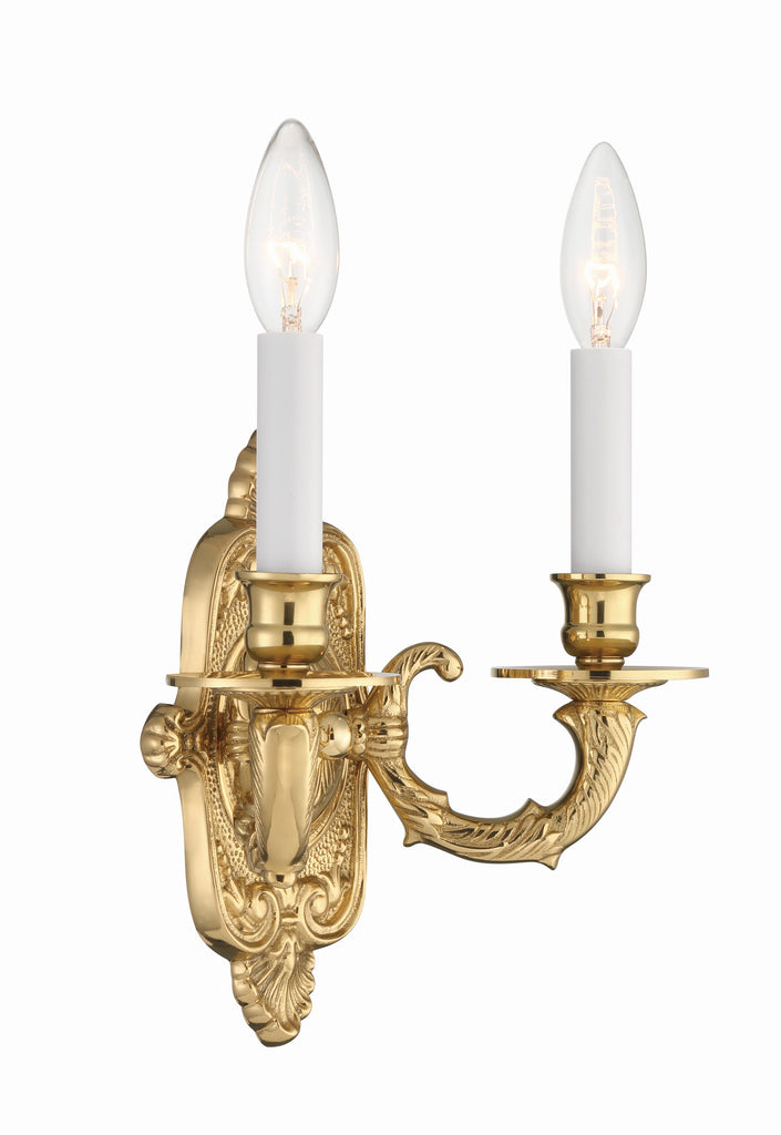 Crystorama Crystorama Crystorama 2 Light Polished Brass Cast Sconce