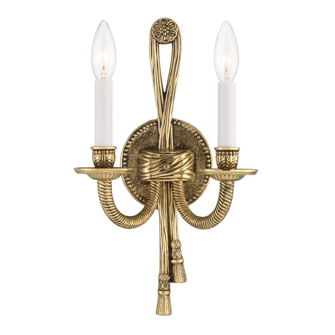 Crystorama Crystorama Crystorama 2 Light Olde Brass Cast Sconce