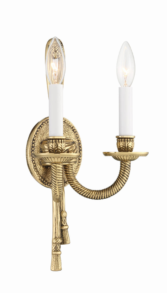 Crystorama 2 Light Olde Brass Cast Sconce Crystorama