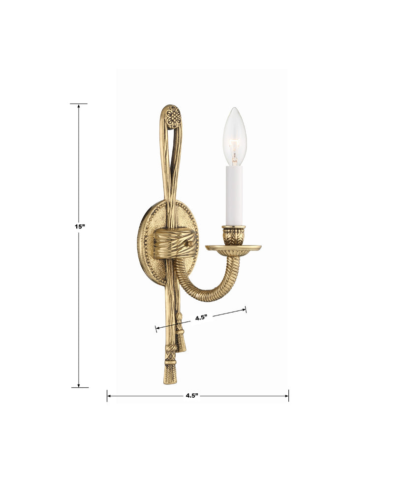 Crystorama Crystorama Crystorama 1 Light Olde Brass Cast Sconce