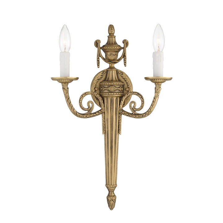 Crystorama Crystorama Crystorama 2 Light Matte Brass Cast Sconce