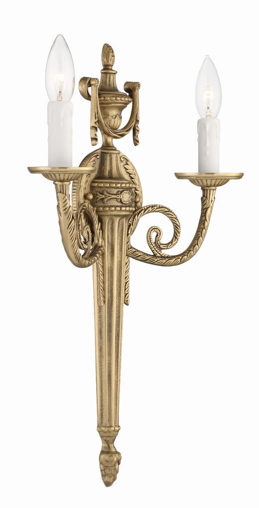 Crystorama Crystorama Crystorama 2 Light Matte Brass Cast Sconce