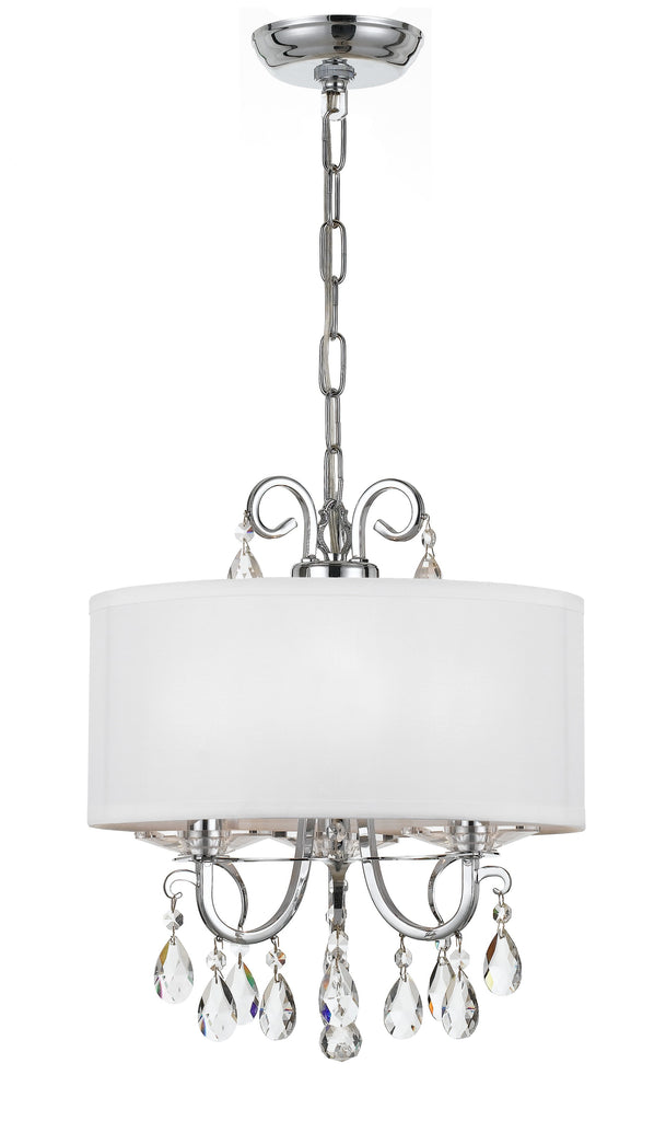 Othello 3 Light Clear Crystal Polished Chrome Mini Chandelier Crystorama