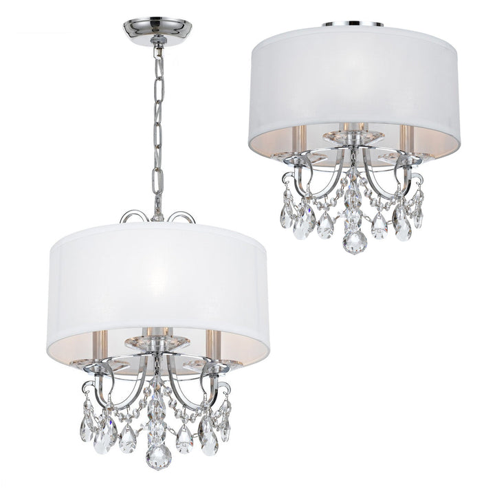 Othello 3 Light Clear Crystal Polished Chrome Mini Chandelier Crystorama