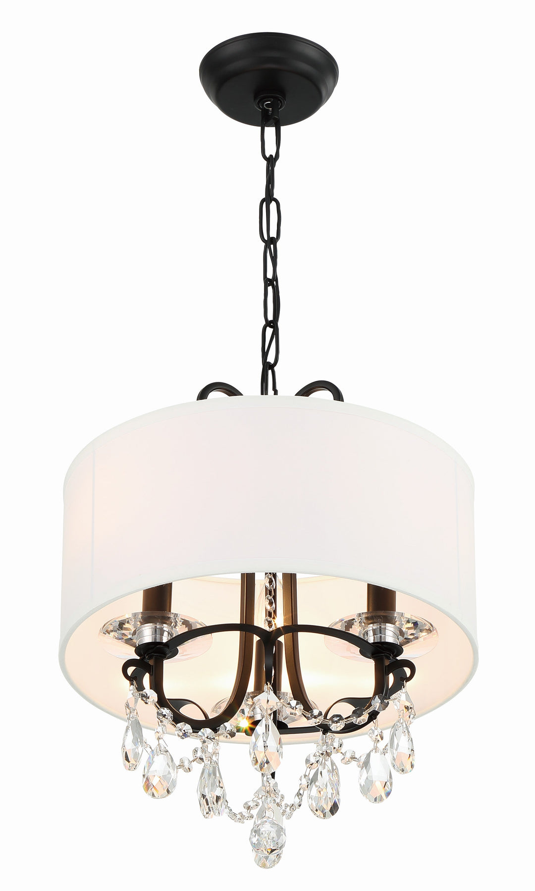 Othello 3 Light Matte Black Mini Chandelier Crystorama