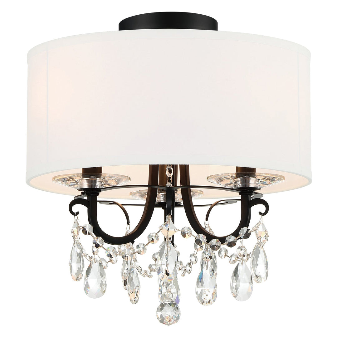 Crystorama Crystorama Othello 3 Light Matte Black Semi Flush Mount