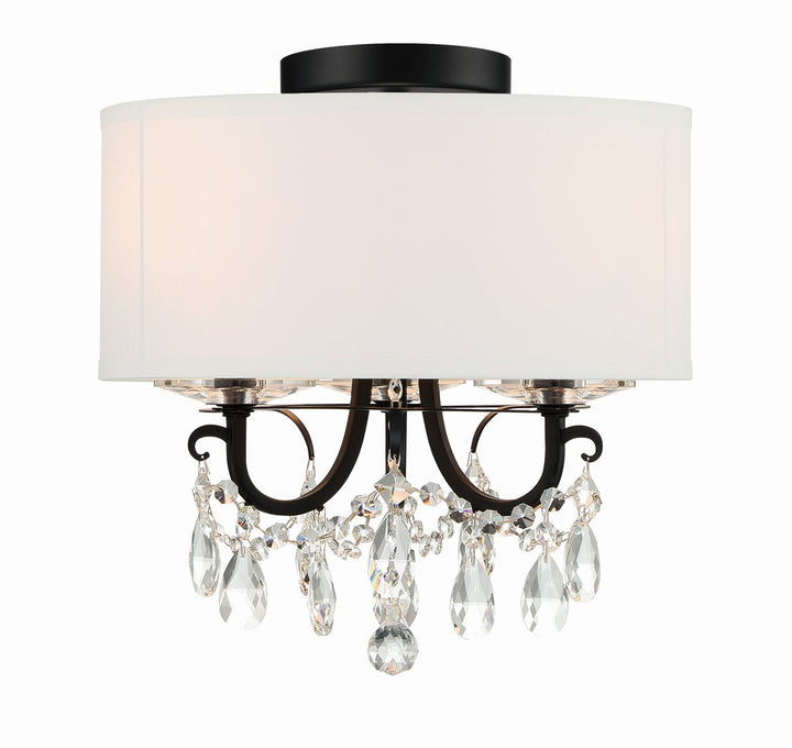 Crystorama Crystorama Othello 3 Light Matte Black Semi Flush Mount