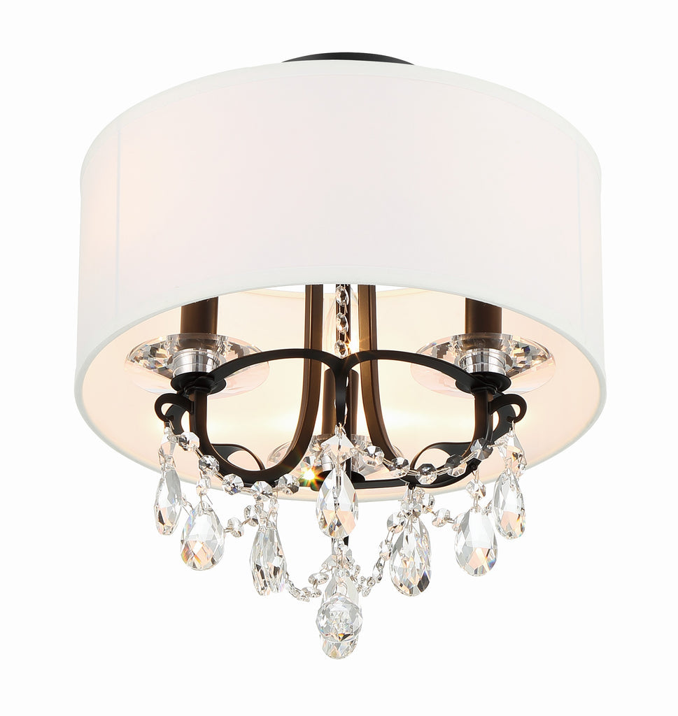 Crystorama Crystorama Othello 3 Light Matte Black Semi Flush Mount