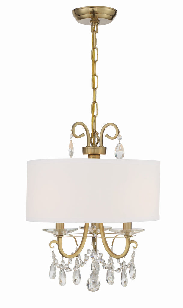 Othello 3 Light Vibrant Gold Mini Chandelier Crystorama