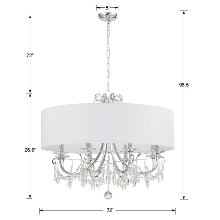 Othello 8 Light Polished Chrome Chandelier Crystorama