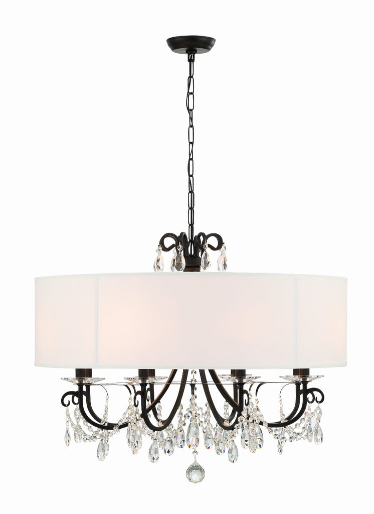 Othello 8 Light Matte Black Chandelier Crystorama