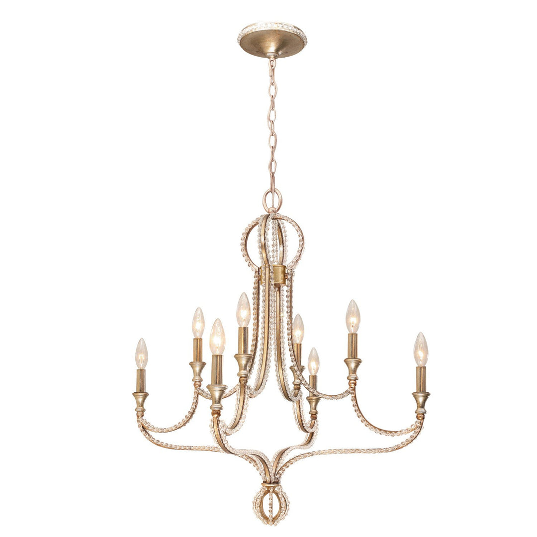 Garland 8 Light Crystal Bead Distressed Twilight Chandelier Crystorama